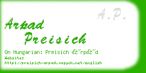 arpad preisich business card